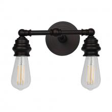 Russell Lighting 700-602/BLK - Tribune - 2 Light Vanity in Black
