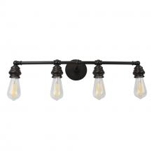 Russell Lighting 700-604/BLK - Tribune - 4 Light Vanity in Black