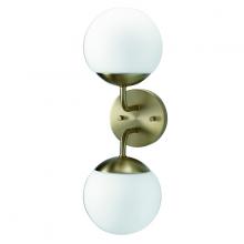 Russell Lighting 788-002/SG/OP - Eclipse - 2 Light Wall Sconce in Soft Gold with Opal Glass
