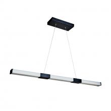 Russell Lighting L446-648/BLK - Rook - Linear Pendant in Black with White Acrylic