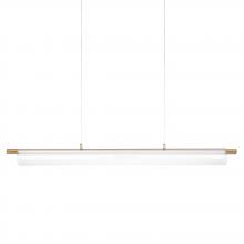 Russell Lighting LP1135/SG - Allure - Led Linear Pendant with 3CCT in Soft Gold with Ribbed Glass