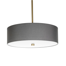 Russell Lighting PD3480/SG/GRY - Vyre - 16" pendant in Soft Gold Chrome with a Grey Shade