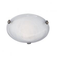 Russell Lighting L341-716/19 - Malibu - LED Flush Mount in Brushed Chrome with Faux Alabaster Glass