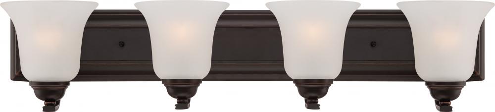 Elizabeth - 4 Light Vanity with Frosted Glass - Sudbury Bronze Finish