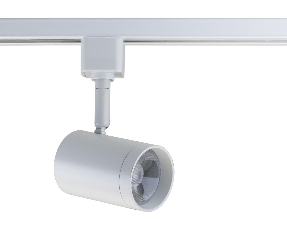 LED 12W Track Head - Small Cylinder - Matte White Finish - 24 Degree Beam