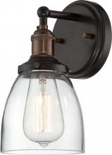 Nuvo 60/5514 - Vintage; 1 Light; Sconce with Clear Glass; Vintage Lamp Included; Rustic Bronze Finish