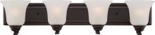 Nuvo 60/5694 - Elizabeth - 4 Light Vanity with Frosted Glass - Sudbury Bronze Finish