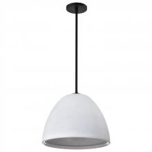 Nuvo 60/8013 - Collins; 14 Inch Pendant; Ceramic with Silver Accents; Matte Black Finish