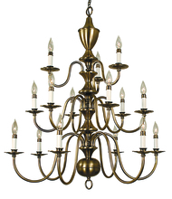 Framburg 2527 SP - 15-Light Satin Pewter Jamestown Foyer Chandelier