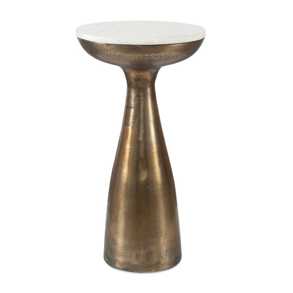 Uttermost Torin Marble & Brass Drink Table
