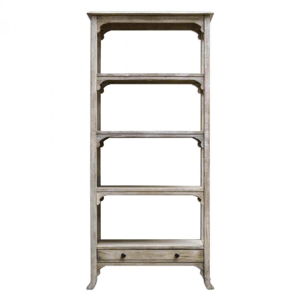 Uttermost Bridgely Aged White Etagere