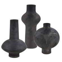 Uttermost 18304 - Uttermost Charcoal Bloom Indoor-Outdoor Vases Set/3