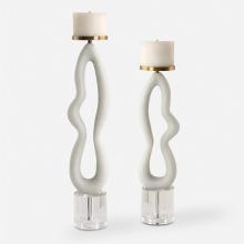 Uttermost 18160 - Uttermost Feamelo Ivory Stone Candleholders Set/2
