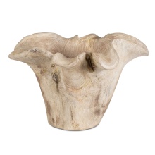 Uttermost 17135 - Uttermost Teak Flow White Wash Outdoor Bowl