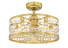 Fanimation FP3070BS - Klout 22 inch Indoor Ceiling Fandelier with LED Light Kit - Satin Brass with Clear blades