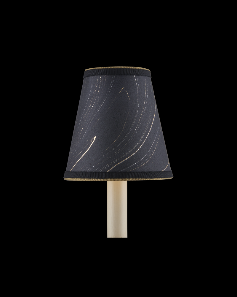 Marble Black Paper Tapered Chandelier Shade