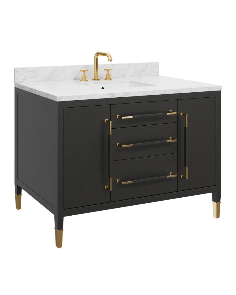 Verona 48" Black Vanity with Rectangular Undermount Sink