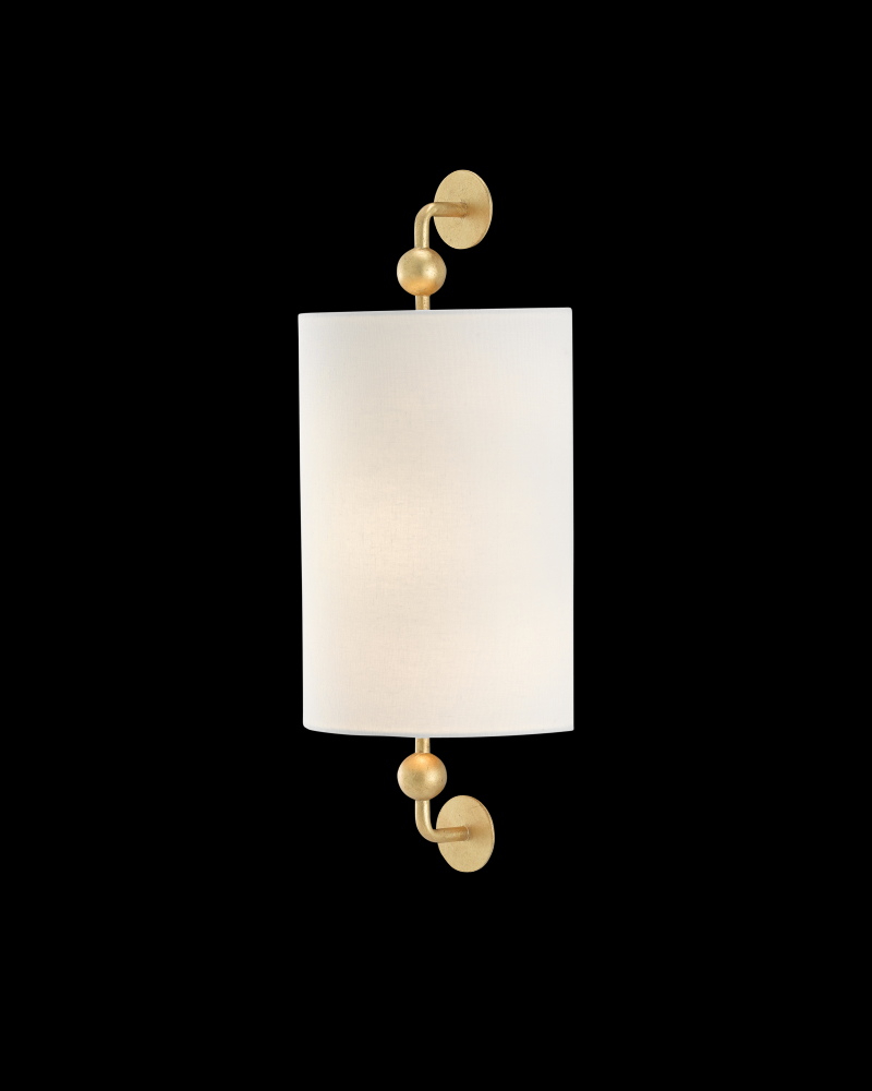 Tavey Gold Wall Sconce, White