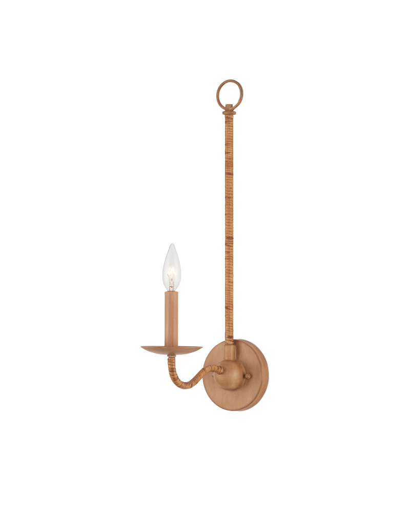 Saxon Single-Light Tan Wall Sconce