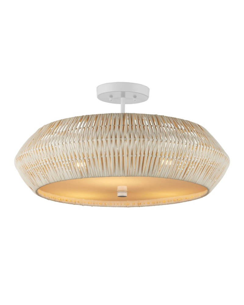 Antibes White Semi-Flush Mount