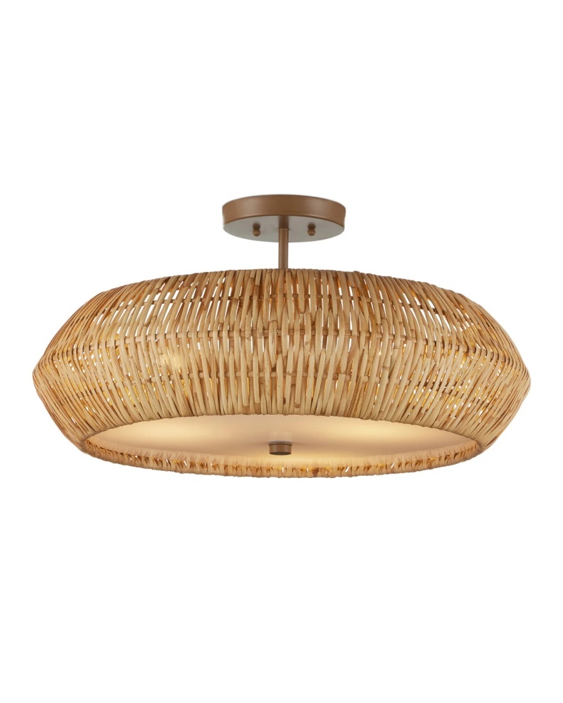 Antibes Natural Semi-Flush Mount