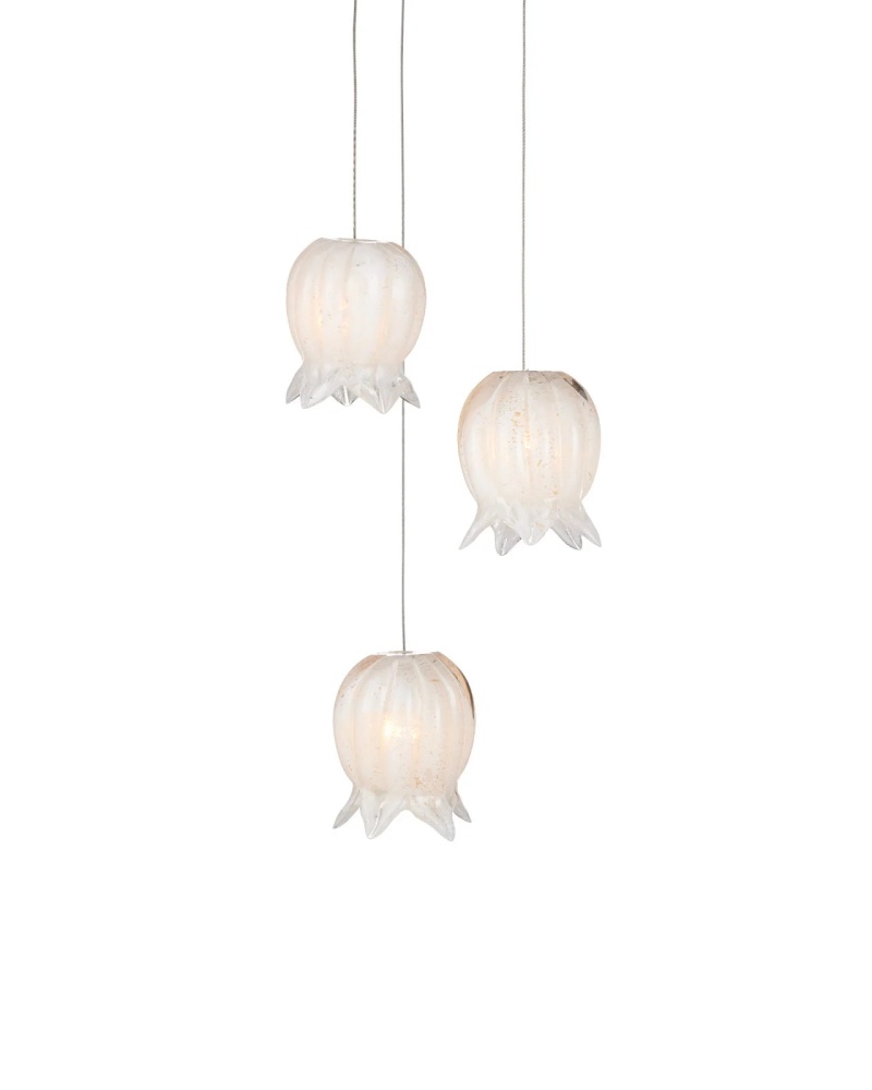 Polpo White 3-Light Round Multi-Drop Pendant