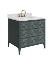 Currey 3800-0019 - Santos 36" Vintage Navy Vanity with Rectangular Undermount Sink