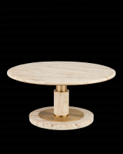 Currey 4000-0184 - Miles Travertine Cocktail Table