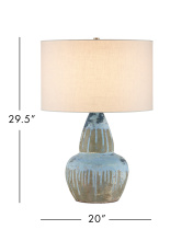 Currey 6000-1054 - Catania Antique Blue Drip Gourd Table Lamp