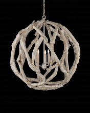 Currey 9000-1133 - Driftwood Whitewash Orb Chandelier