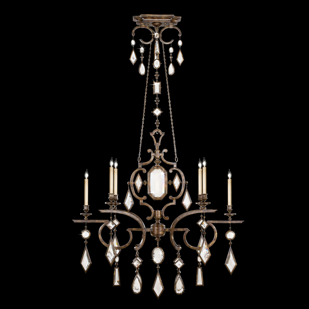 Encased Gems 50"W Oblong Chandelier